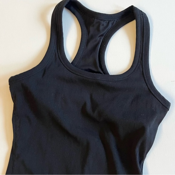 ALO Yoga | Tops | Alo Ribbed Black Racerback Long Tank Top | Poshmark